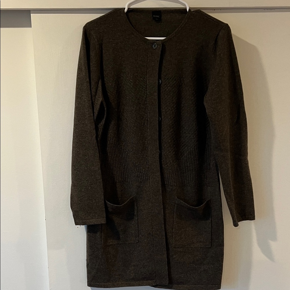 Women's heather Brown. Cashmere Cardigan Sweater